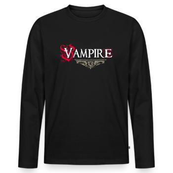 Vampire - Men's Premium Organic Long Sleeve Shirt - black - Front - Nico (187cm)
