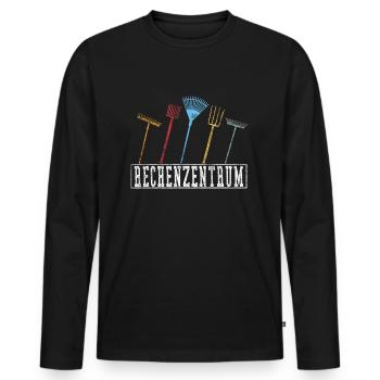 Rechenzentrum Retro Grunge - Männer Premium Bio Langarmshirt - Schwarz - Vorne - Nico (187cm)