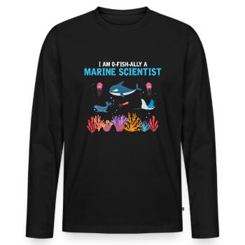 Official Marine Scientist Marine Biologist - Men's Premium Organic Long Sleeve Shirt - black - Front - Nico (187cm)