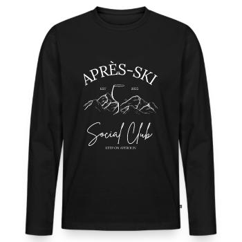 APRÈS SKI Social Club - Keep on Aperolin - Men's Premium Organic Long Sleeve Shirt - black - Front - Nico (187cm)