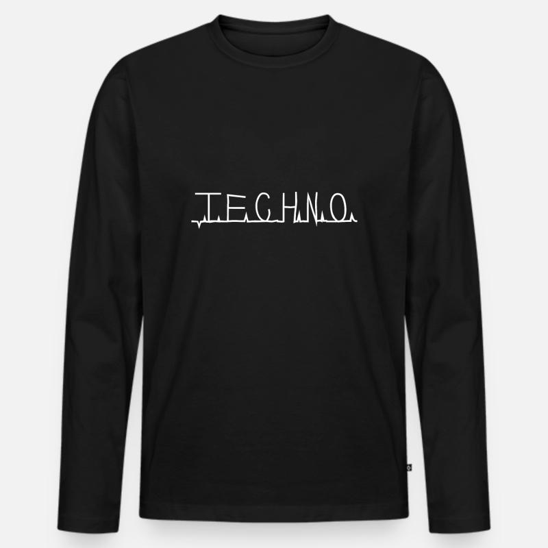 techno - Men's Premium Organic Long Sleeve Shirt - black