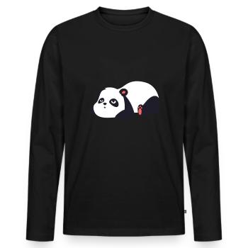 Panda - Men's Premium Organic Long Sleeve Shirt - black - Front - Nico (187cm)