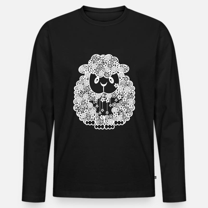 Schaf - Männer Premium Bio Langarmshirt - Schwarz
