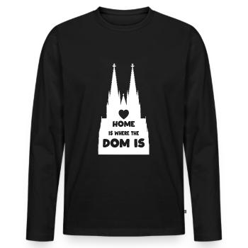 Kölner Dom - Männer Premium Bio Langarmshirt - Schwarz - Vorne - Nico (187cm)