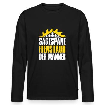 Sägespäne ist der Feenstaub der Männer Schreiner - Männer Premium Bio Langarmshirt - Schwarz - Vorne - Nico (187cm)