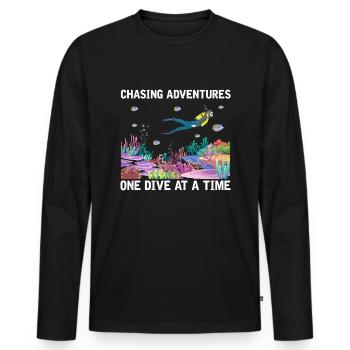 Diving Adventure Divers Sea Ocean - Men's Premium Organic Long Sleeve Shirt - black - Front - Nico (187cm)
