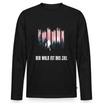 waldbaden naturerlebnis yeti im black forest - Männer Premium Bio Langarmshirt - Schwarz - Vorne - Nico (187cm)