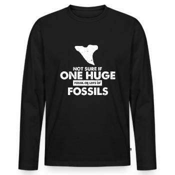 Paleontologist Designs Fossil Hunter Student - Men's Premium Organic Long Sleeve Shirt - black - Front - Nico (187cm)