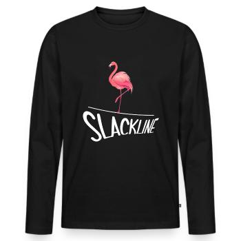 slackline slacken rope acrobat rope artist balance - Men's Premium Organic Long Sleeve Shirt - black - Front - Nico (187cm)