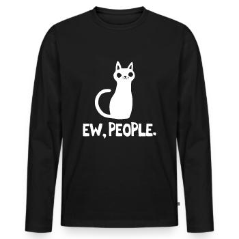 Ew People Katzenliebhaber - Männer Premium Bio Langarmshirt - Schwarz - Vorne - Nico (187cm)