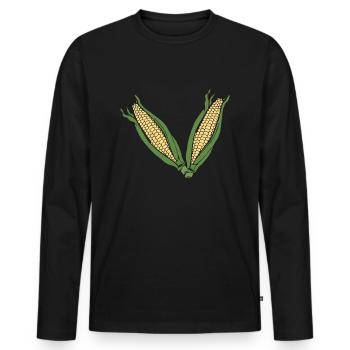 Mais! - Männer Premium Bio Langarmshirt - Schwarz - Vorne - Nico (187cm)