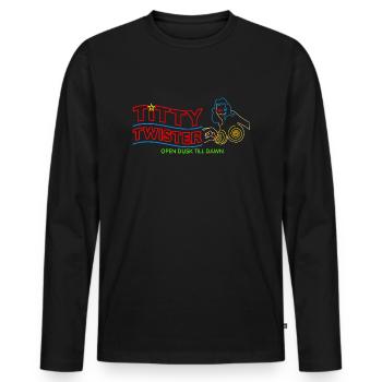 Titty Twister - Männer Premium Bio Langarmshirt - Schwarz - Vorne - Nico (187cm)