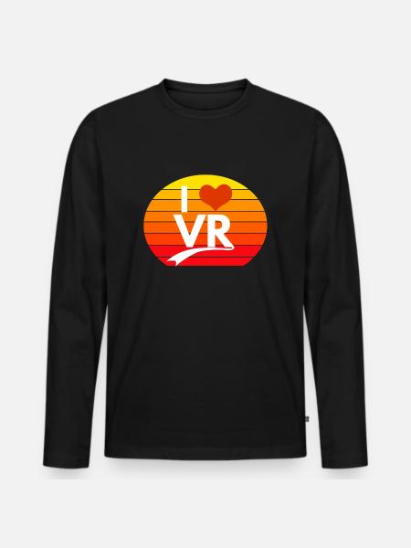 I Love Vr Sunset - Männer Premium Bio Langarmshirt - Schwarz