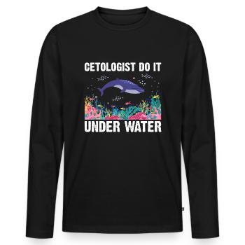 Diving Diver Scientist Cetology Cetologist - Men's Premium Organic Long Sleeve Shirt - black - Front - Nico (187cm)