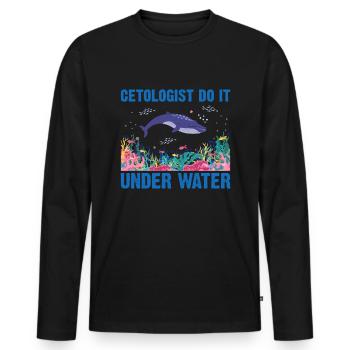 Diving Diver Scientist Cetology Cetologist - Men's Premium Organic Long Sleeve Shirt - black - Front - Nico (187cm)