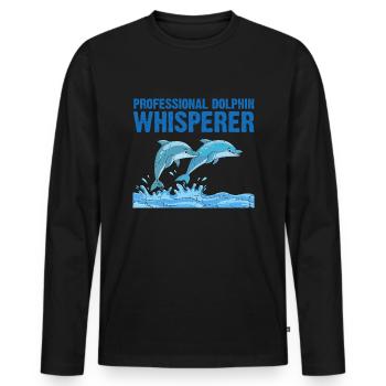 Professional Dolphin Whisperer Zooologist Sea Oze - Men's Premium Organic Long Sleeve Shirt - black - Front - Nico (187cm)