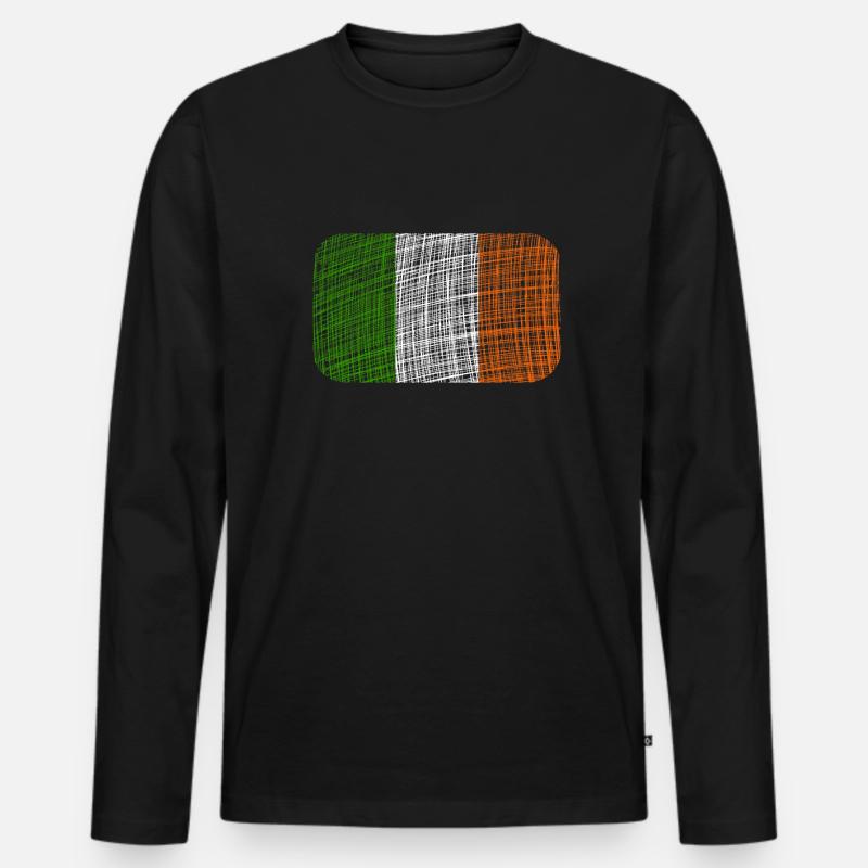 Ireland - Männer Premium Bio Langarmshirt - Schwarz