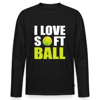 Softball Softball Players - Men's Premium Organic Long Sleeve Shirt - black - Front - Nico (187cm)