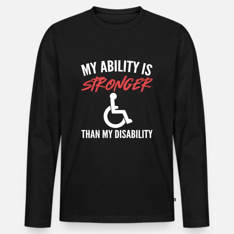 Rollstuhl - Männer Premium Bio Langarmshirt - Schwarz