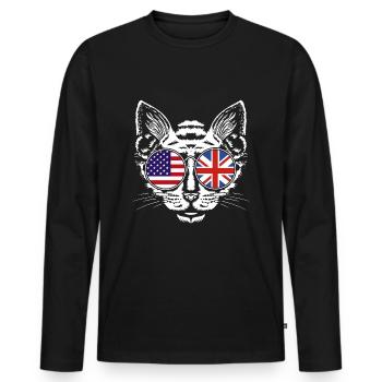 England Englisch - Männer Premium Bio Langarmshirt - Schwarz - Vorne - Nico (187cm)