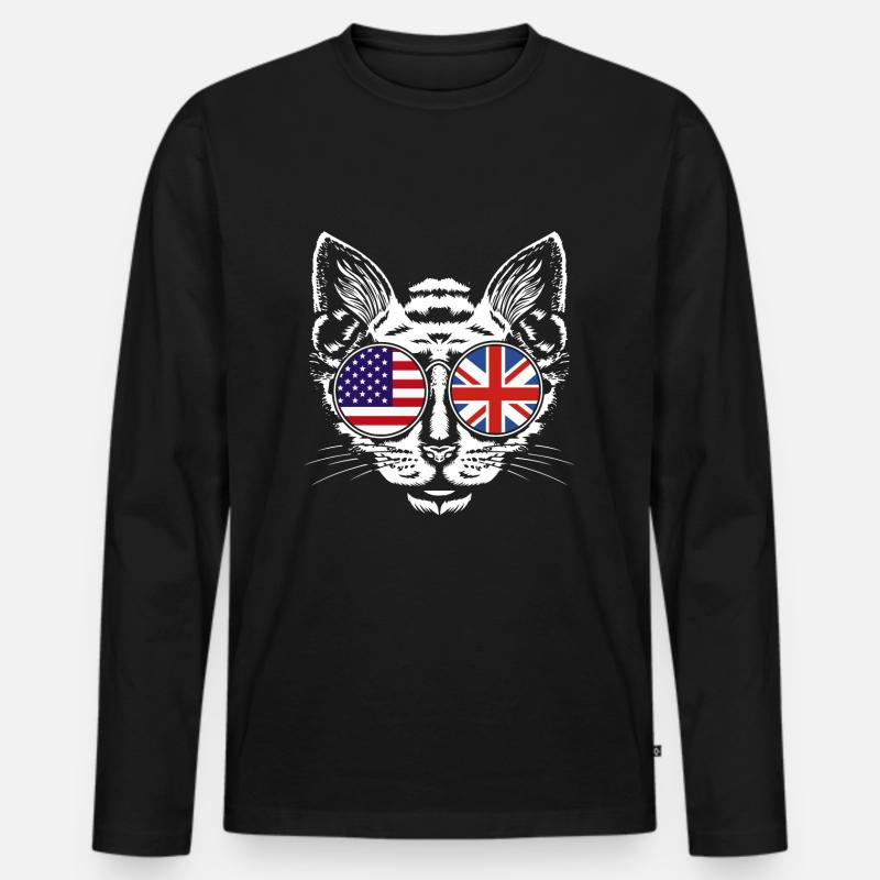 England Englisch - Männer Premium Bio Langarmshirt - Schwarz