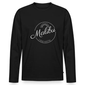 Malibu Beach - T-shirt manches longues Premium bio Homme - noir - Devant - Nico (187cm)