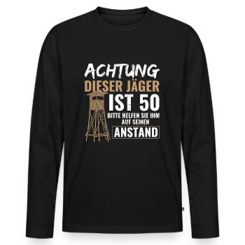 Jagen Jäger Jagd - Männer Premium Bio Langarmshirt - Schwarz - Vorne - Nico (187cm)