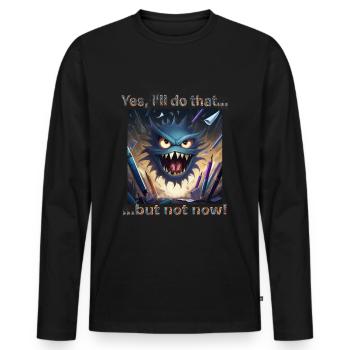 Stressé? Alors défoulez-vous avec ce monstre ! - T-shirt manches longues Premium bio Homme - noir - Devant - Nico (187cm)