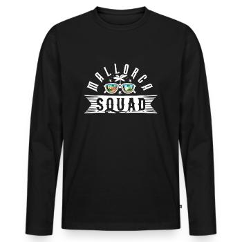 Mallorca Squad - Männer Premium Bio Langarmshirt - Schwarz - Vorne - Nico (187cm)