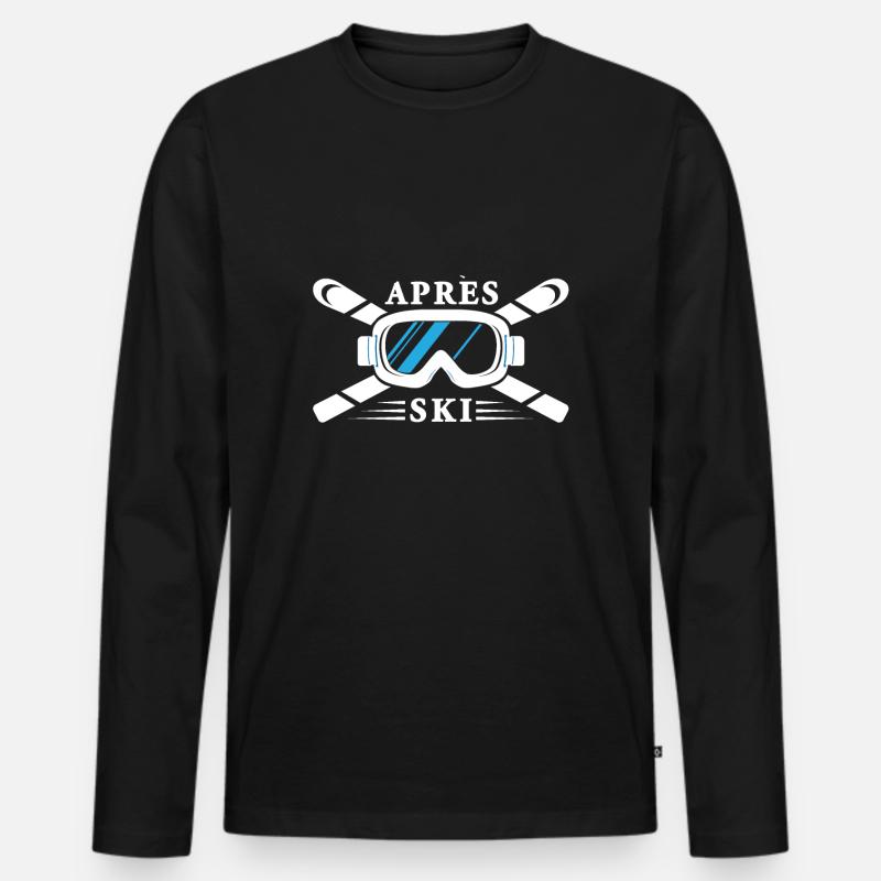 Apres Ski Logo - Männer Premium Bio Langarmshirt - Schwarz
