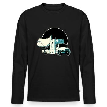 Satellite Truck Illustration - Men's Premium Organic Long Sleeve Shirt - black - Front - Nico (187cm)