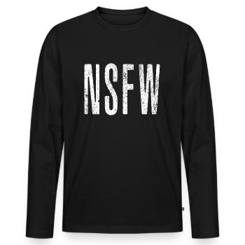 Not Safe For Work - Männer Premium Bio Langarmshirt - Schwarz - Vorne - Nico (187cm)