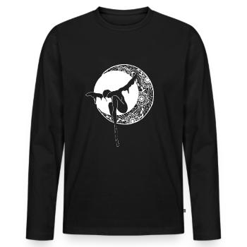 Lune de dentelle - T-shirt manches longues Premium bio Homme - noir - Devant - Nico (187cm)