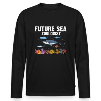 Future Zooologist Zooology Marine Biologist Sea - Men's Premium Organic Long Sleeve Shirt - black - Front - Nico (187cm)