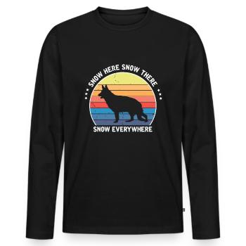 Militär Design Polizei Hund Deutscher Schäfer - Männer Premium Bio Langarmshirt - Schwarz - Vorne - Nico (187cm)