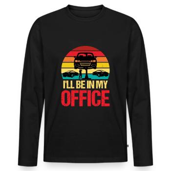 Ill Be in my Office, Garage Car Mechanics - Men's Premium Organic Long Sleeve Shirt - black - Front - Nico (187cm)