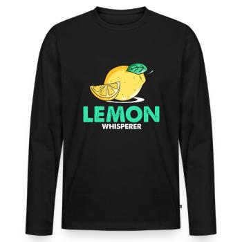 Limonade Limonade Limonade Limonade Stand Design - T-shirt manches longues Premium bio Homme - noir - Devant - Nico (187cm)