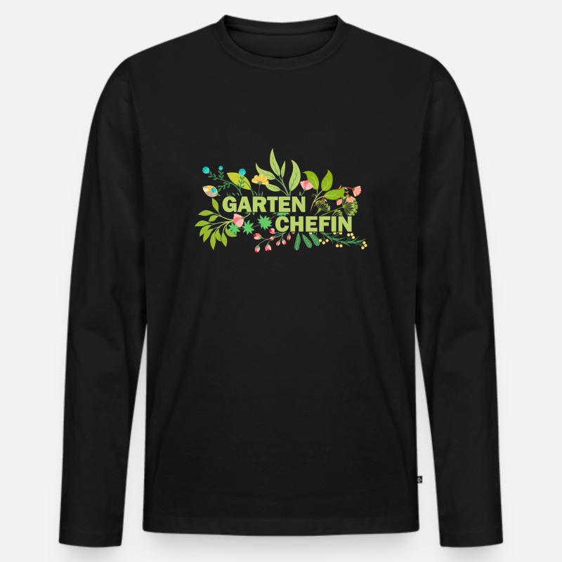 Gartenchefin - Männer Premium Bio Langarmshirt - Schwarz