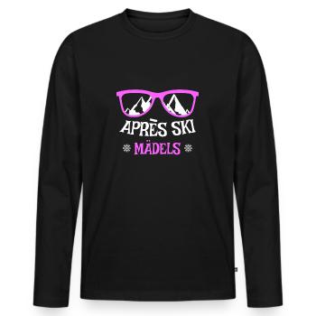 Apres Ski Maedels Party feiern Ski Snowboard - Männer Premium Bio Langarmshirt - Schwarz - Vorne - Nico (187cm)