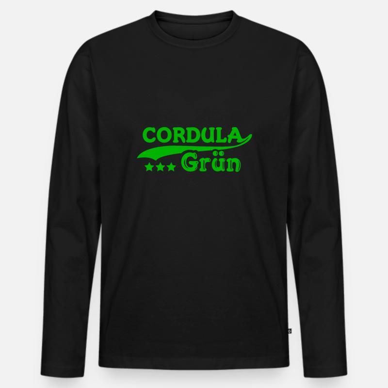 Cordula Grün - Männer Premium Bio Langarmshirt - Schwarz