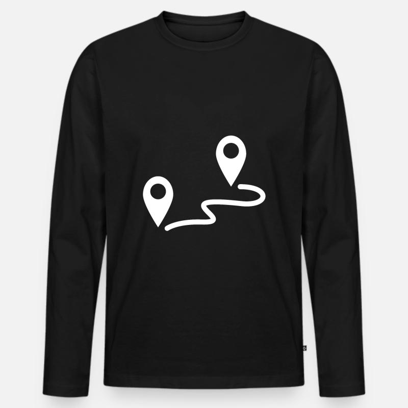 Start Ziel Wanderung Symbol - Männer Premium Bio Langarmshirt - Schwarz