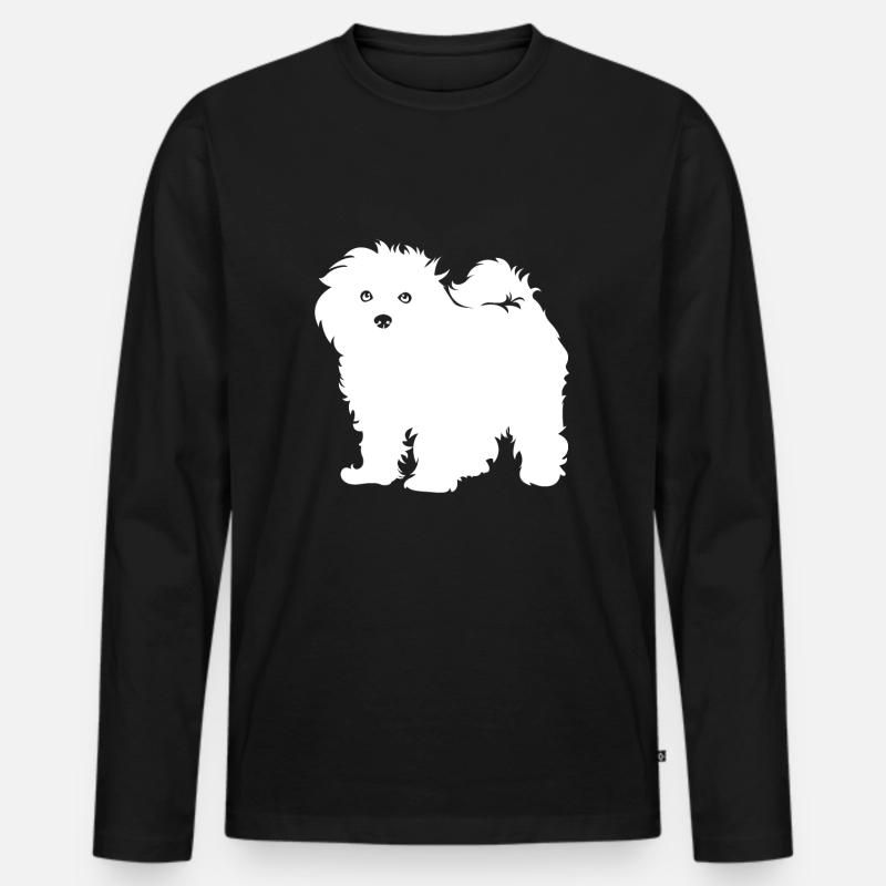 Bichon Frise - Männer Premium Bio Langarmshirt - Schwarz