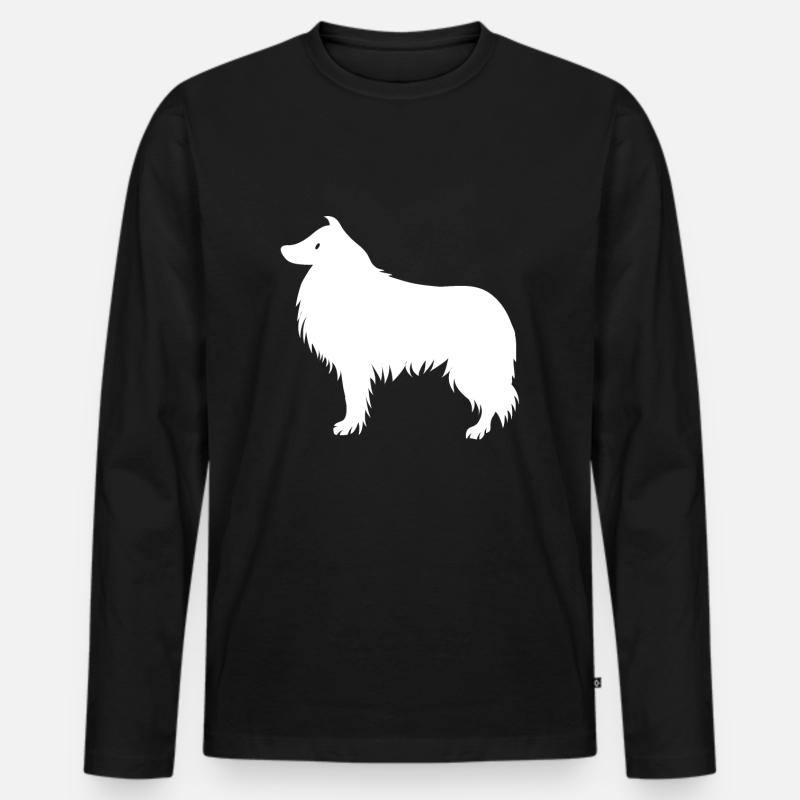 Collie - Männer Premium Bio Langarmshirt - Schwarz