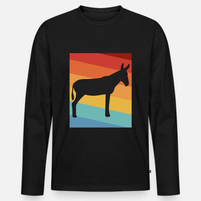 Esel - Männer Premium Bio Langarmshirt - Schwarz