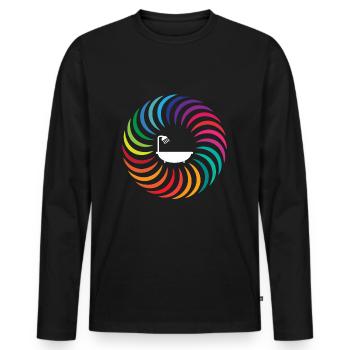 Baignoire Rainbow Boomerang Circle - T-shirt manches longues Premium bio Homme - noir - Devant - Nico (187cm)