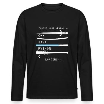 Program - Men's Premium Organic Long Sleeve Shirt - black - Front - Nico (187cm)