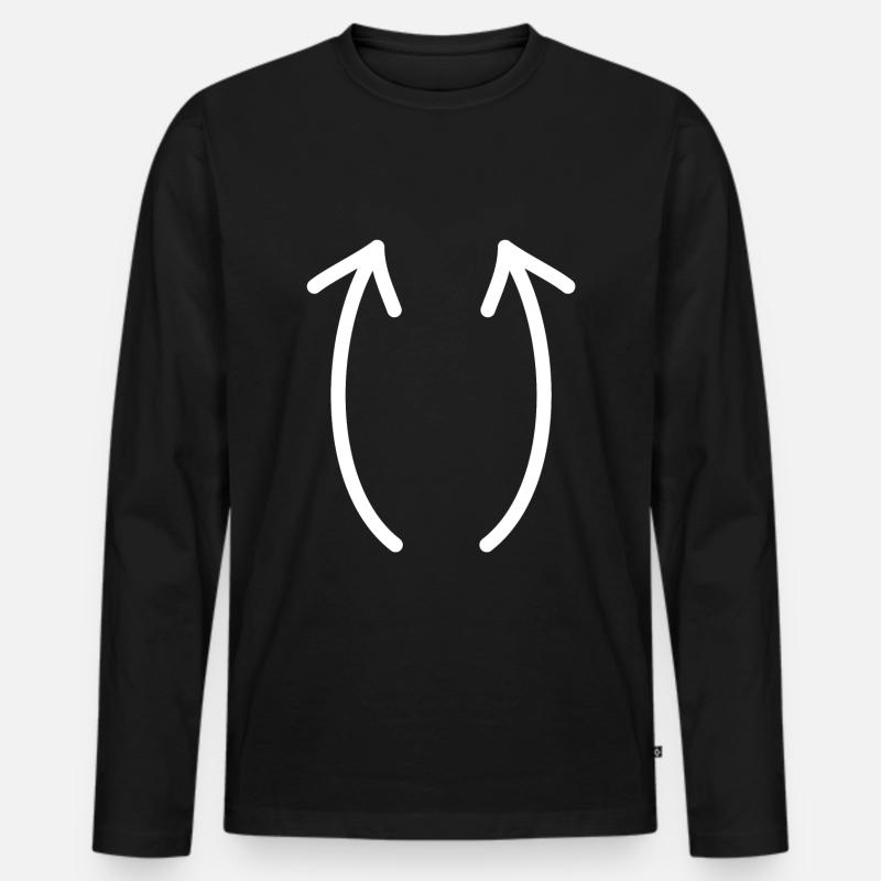 Zwei Pfeile nach oben - Männer Premium Bio Langarmshirt - Schwarz