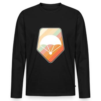 Fallschirm Geschenk - Männer Premium Bio Langarmshirt - Schwarz - Vorne - Nico (187cm)