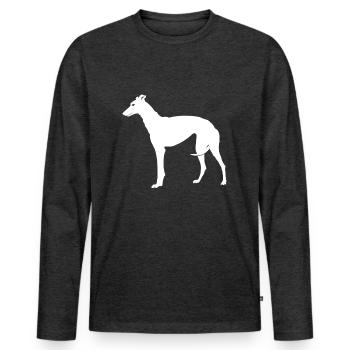 Greyhound Greyhound - T-shirt manches longues Premium bio Homme - anthracite chiné - Devant - Nico (187cm)