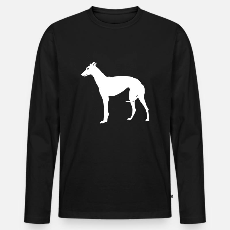 Greyhound Windhund - Männer Premium Bio Langarmshirt - Schwarz